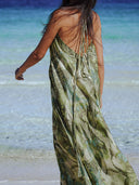 Robe Longue "Areia" Verte