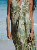Robe Longue "Areia" Verte
