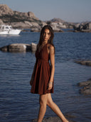 Robe Courte "Lina" Marron