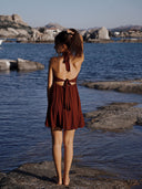 Robe Courte "Lina" Marron