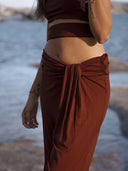 Pantalon Fluide "Eva" Marron