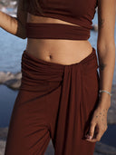Pantalon Fluide "Eva" Marron