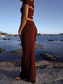 Pantalon Fluide "Eva" Marron