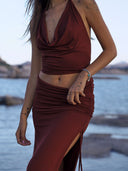Top "Tia" Marron