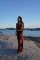 Pantalon Fluide "Livia" Marron