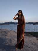 Pantalon Fluide "Livia" Marron
