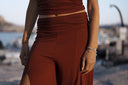 Pantalon Fluide "Livia" Marron