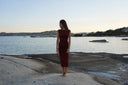 Robe Dos Nu "Sofia" Marron