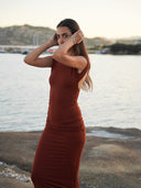 Robe Dos Nu "Sofia" Marron