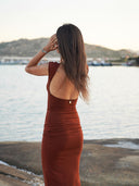 Robe Dos Nu "Sofia" Marron