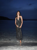 Robe Longue "Stellata"  Noire