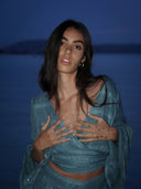 Top Evasé "Ambra" Azur